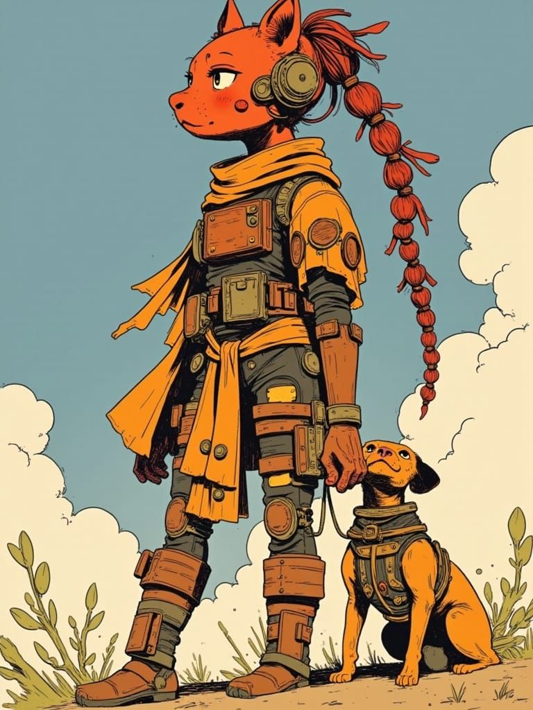 tiny fiery molten metal cyborg dog Woofer