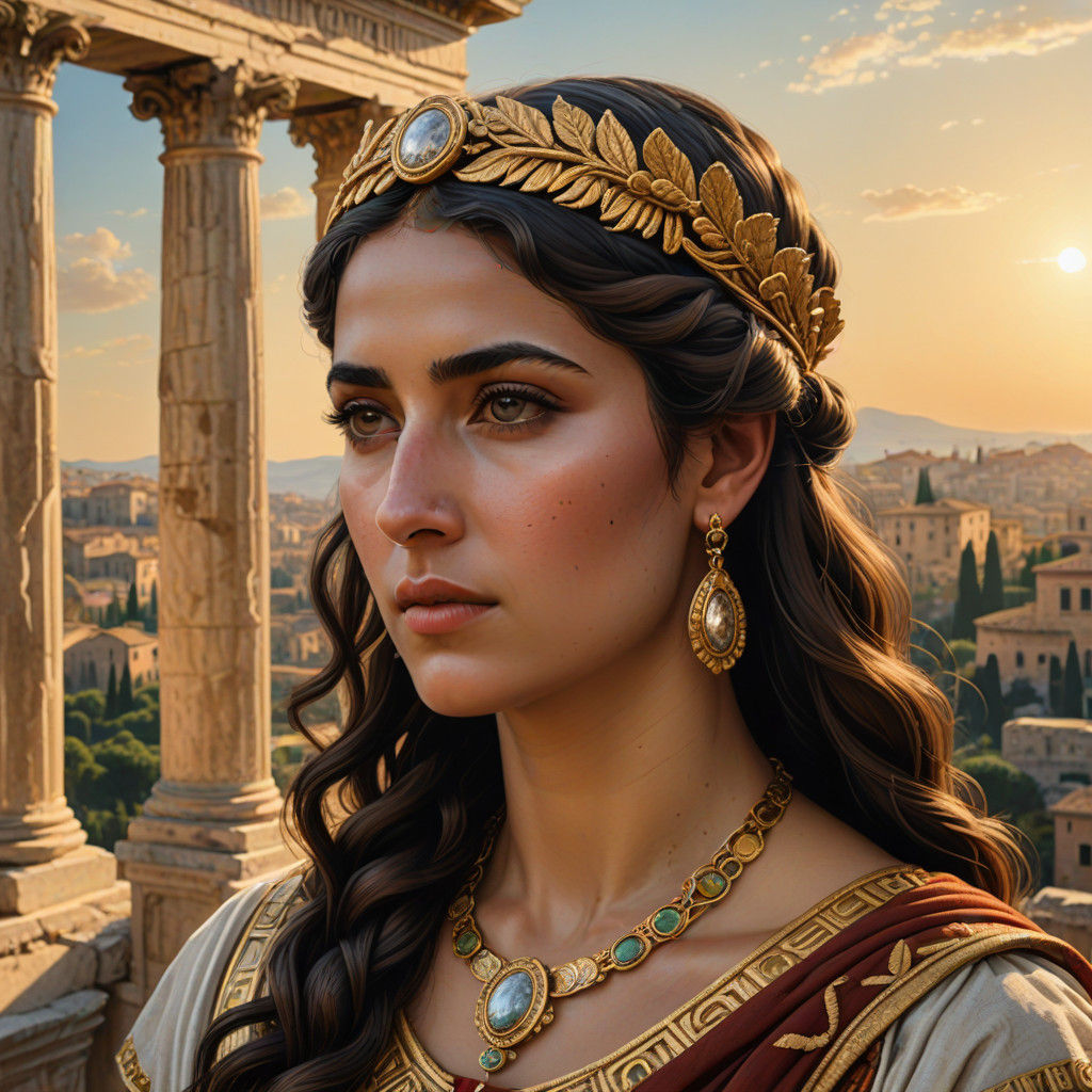 Elegantly Dressed Roman Empress in Hellenistic Style