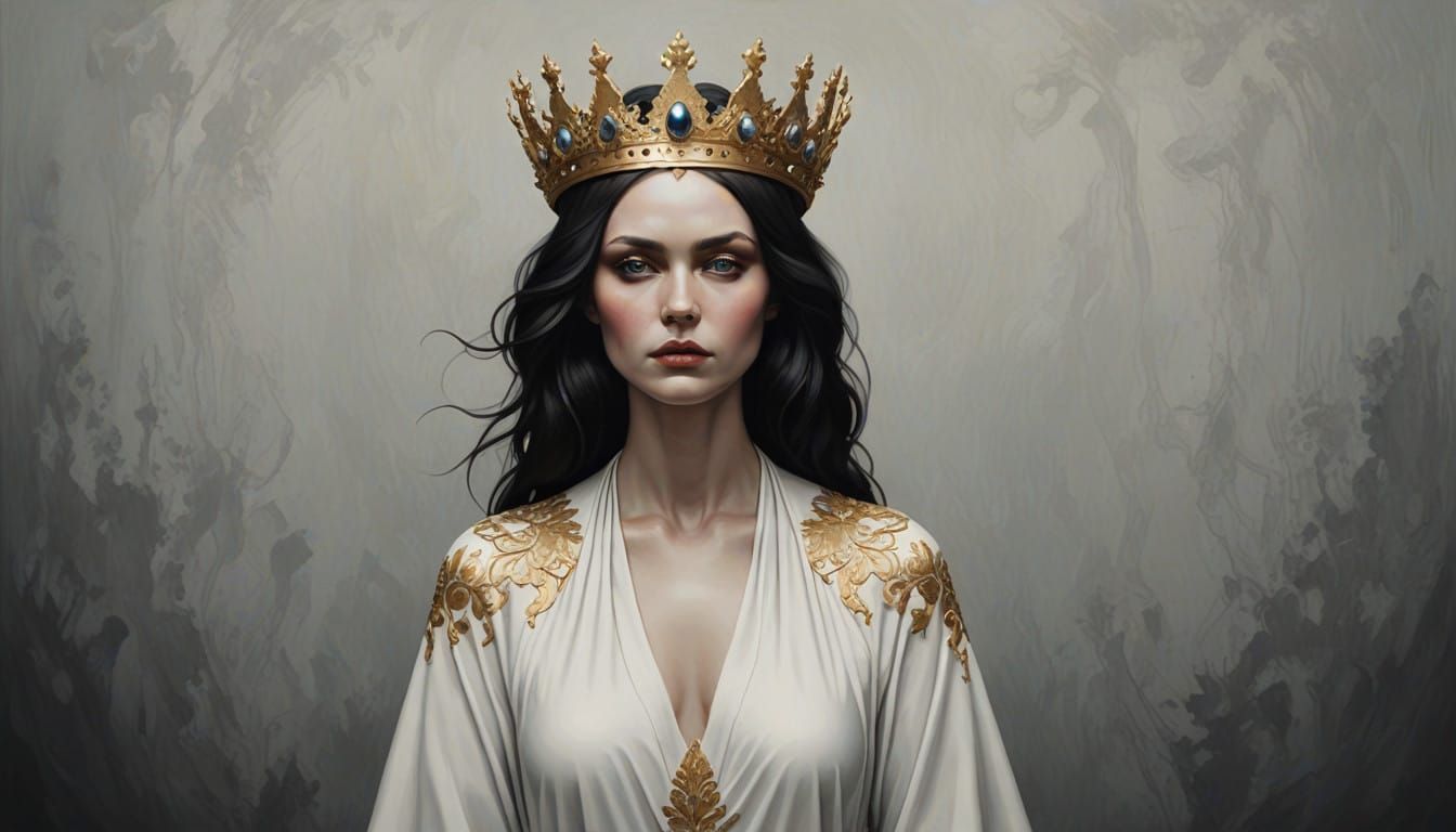 Epic Portrait in Oil Painting Style with Flowing Lines and S...