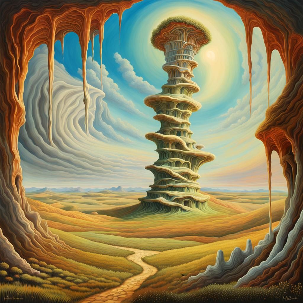 Surreal Prairie Vortex in Phantastical Realism Style