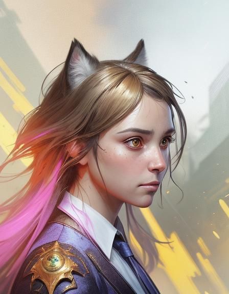 Cute Dog Portrait in Hyperdetailed Splash Art Style