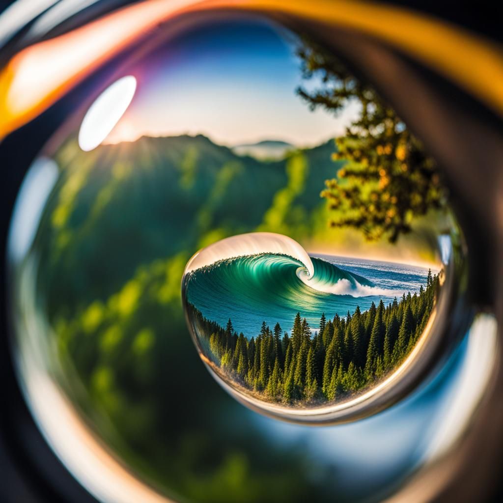 Surreal Wave Eye Reflecting Forest
