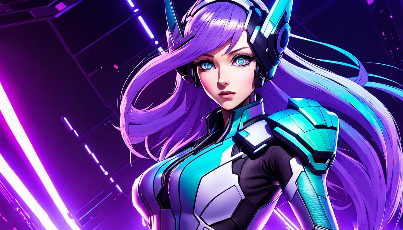 Sci-Fi Anime Girl in Futuristic Cityscape