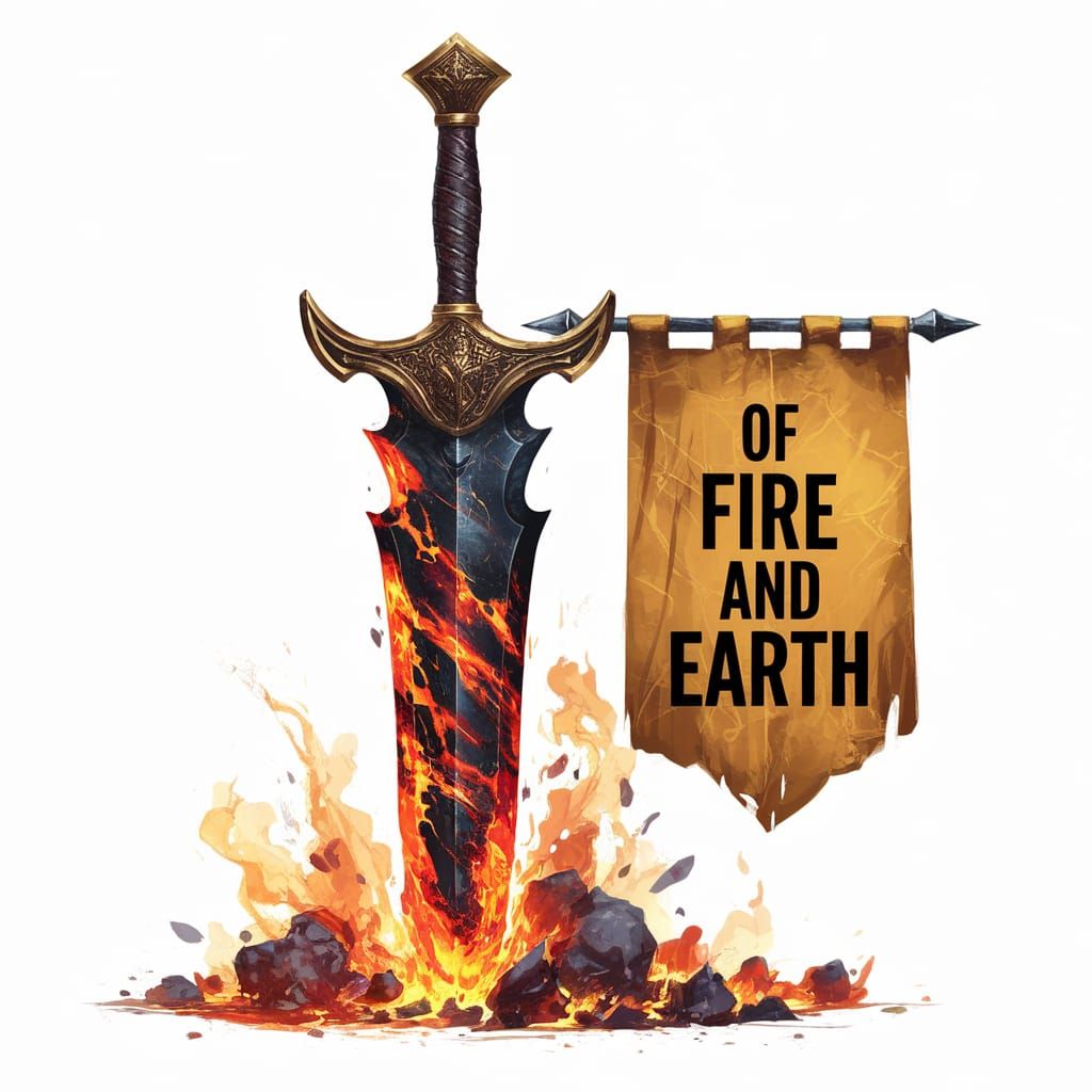 Elegant Claymore of Lava and Gold