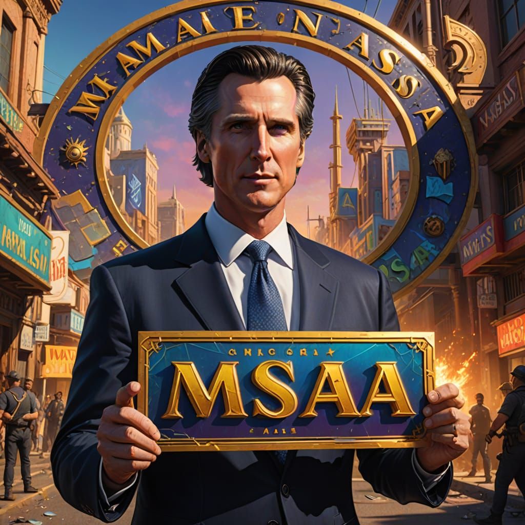 Gavin Newsom MASA Sign: Fantasy Concept Art