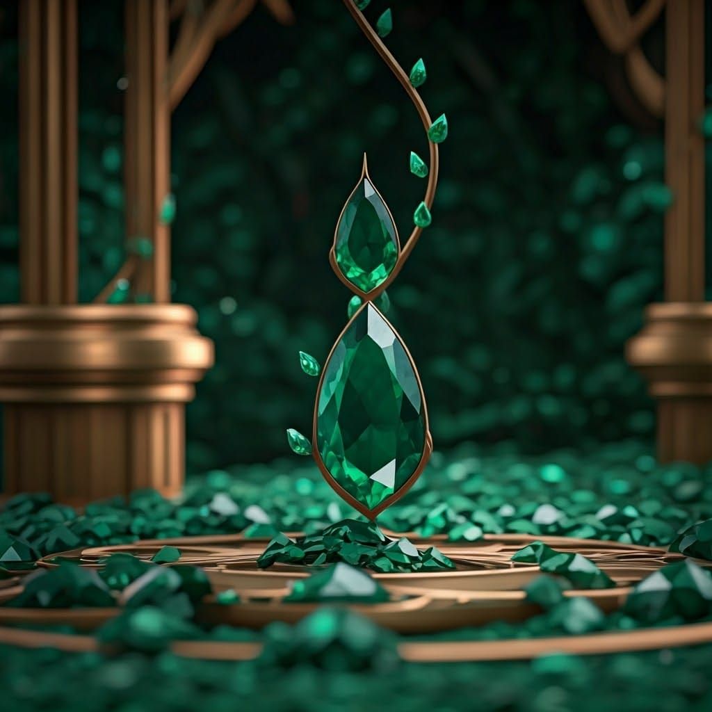 Emerald Dreams in a Vibrant Anime Garden