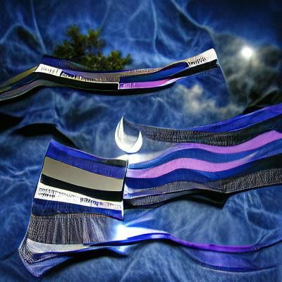 Crescent Moon in Indigo, Sapphire, and Silver