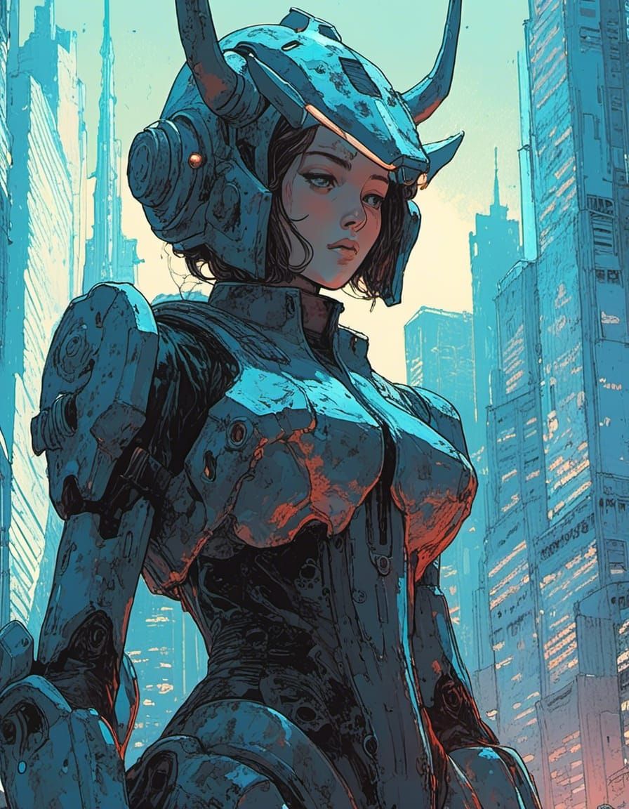 <lora:Vintage Goth:1.0> Devil girl pilot, giant mecha gundam