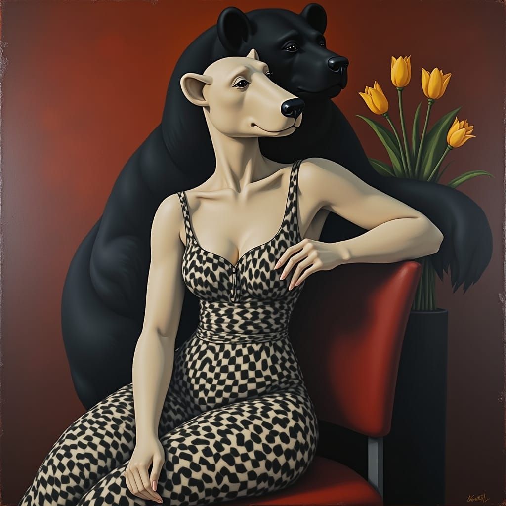 Lady of Flowers in Polar Bear Skin