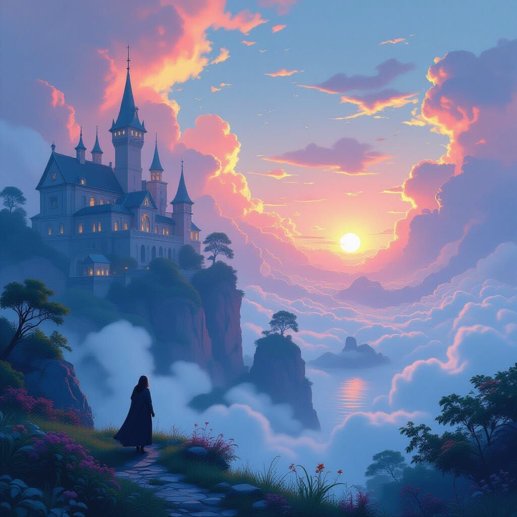 Mystical Fantasy Scene in a Digital Art Style