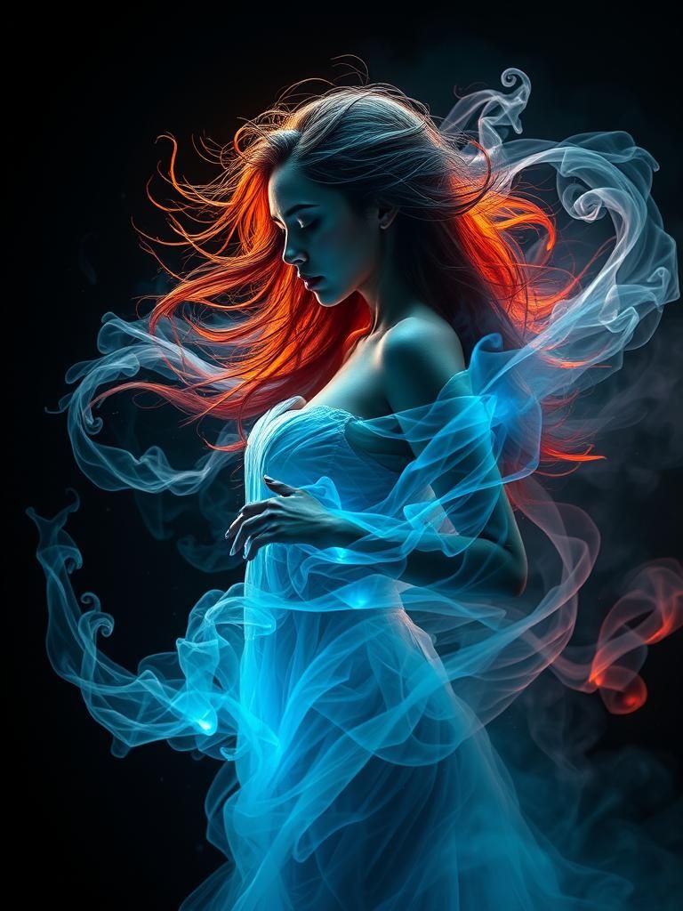 Ethereal Mist Mage in a Fantasy Realm