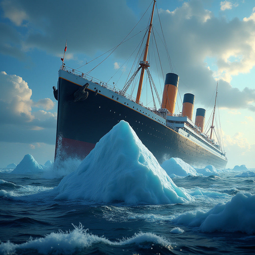Titanic Iceberg Collision: Apocalyptic Matte Painting