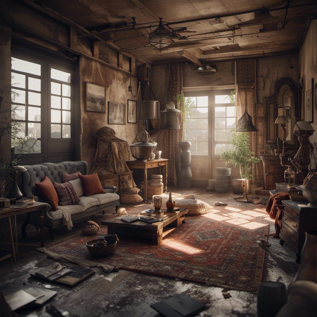 Wabi Sabi Interior: Realistic Digital Art