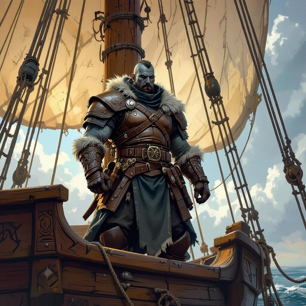 Frost Giant Sailor on Sailing Ship