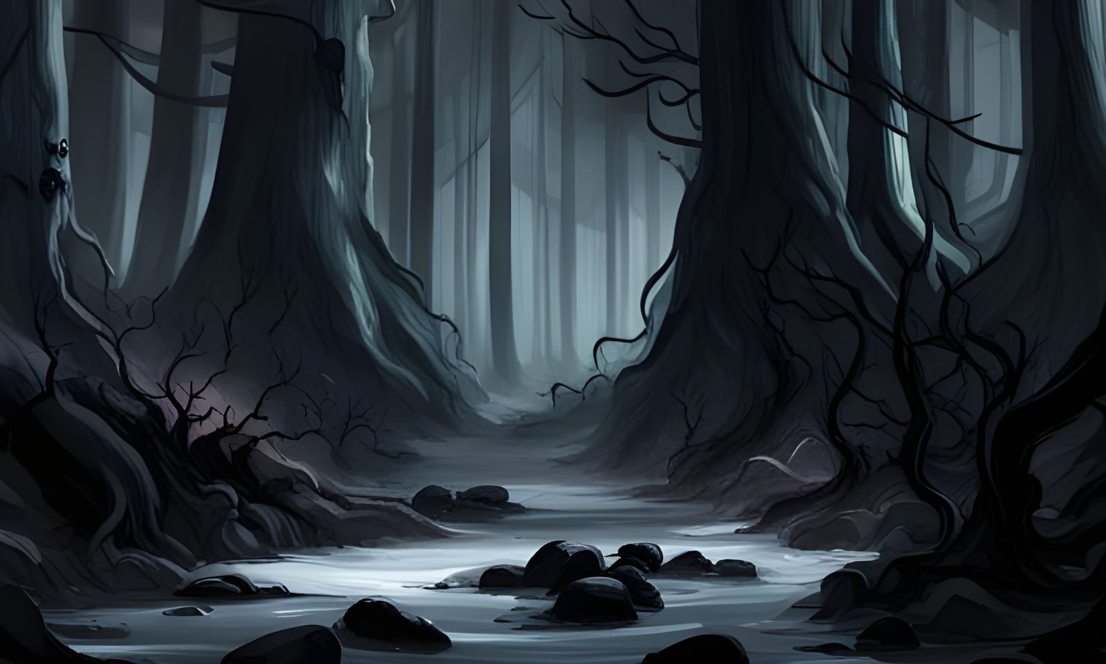 Sinister Forest with Lovecraftian Monsters