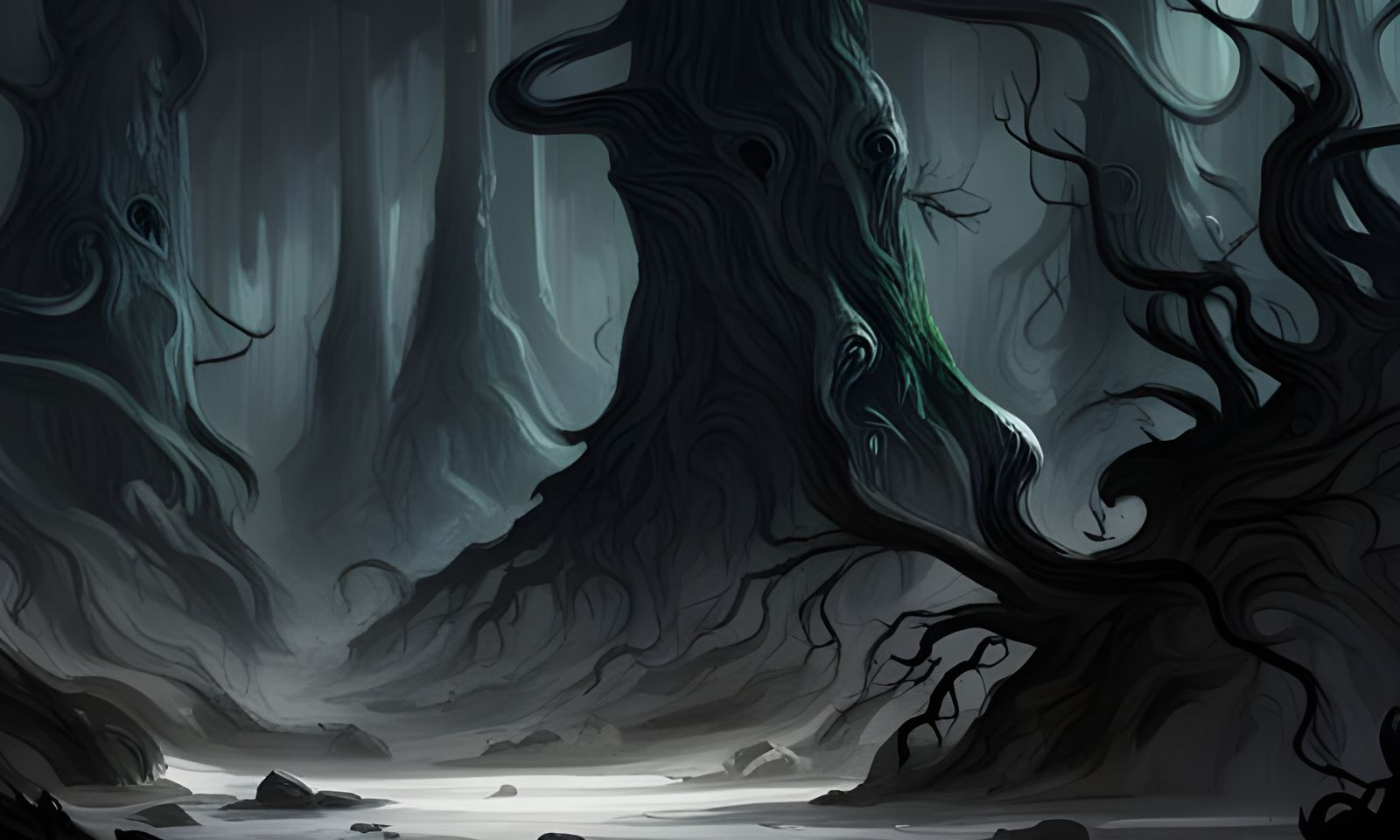 Lovecraftian Horrors Emerge in Dark Forestscape