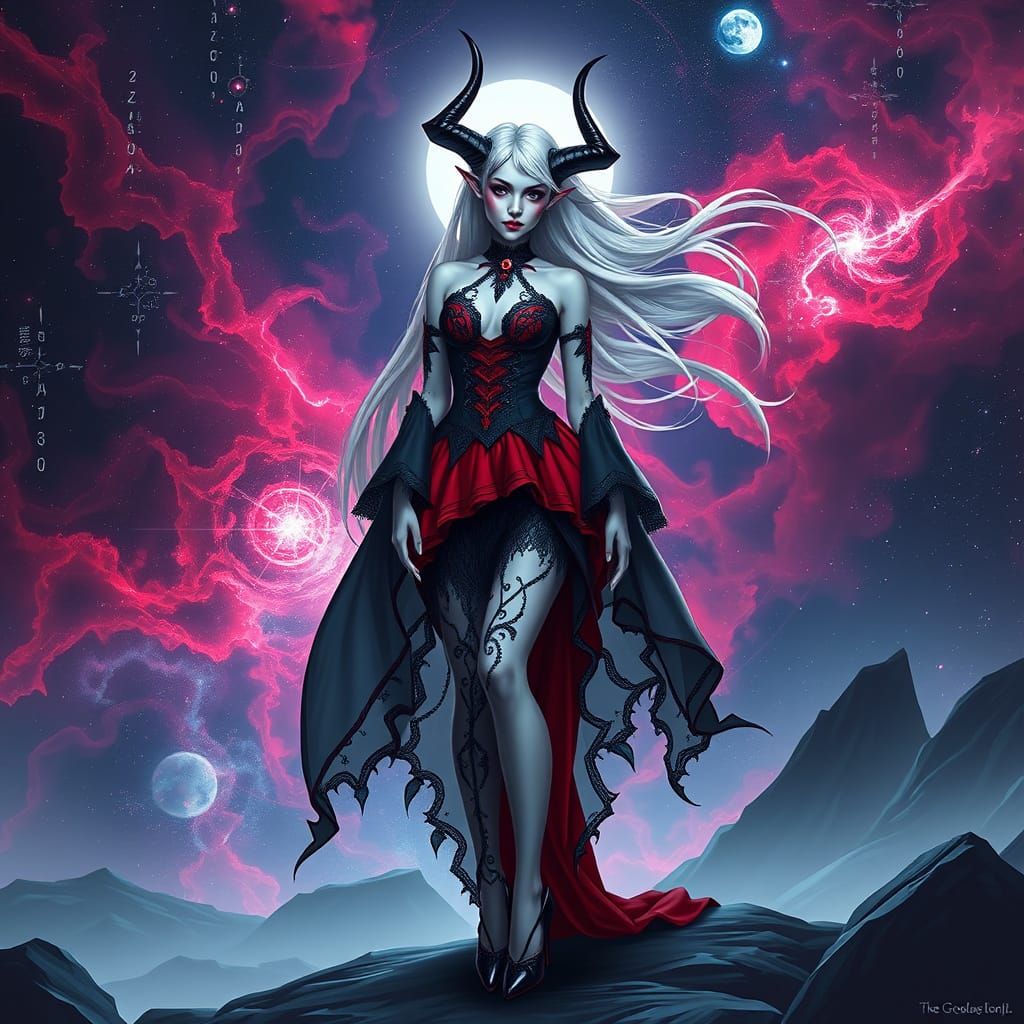 Vampire Goddess in Cosmic Astral Nebula