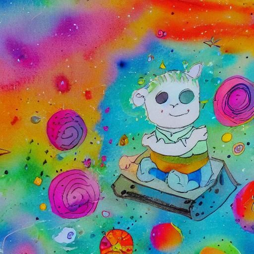 Whimsical Watercolor Child's Art: Drawing Glowing Stars