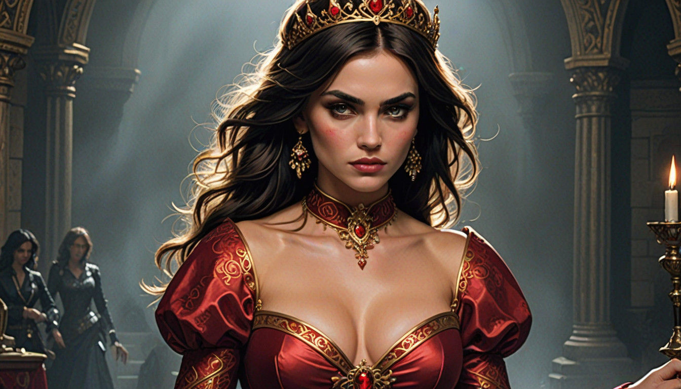 Bloody Princess Warrior Reaches for Magic Dagger