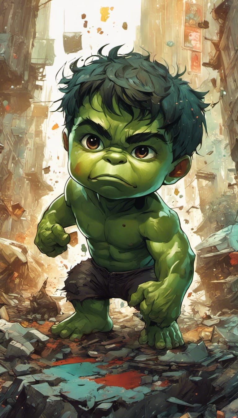 Adorable Chibi Baby Hulk Destroys Everything