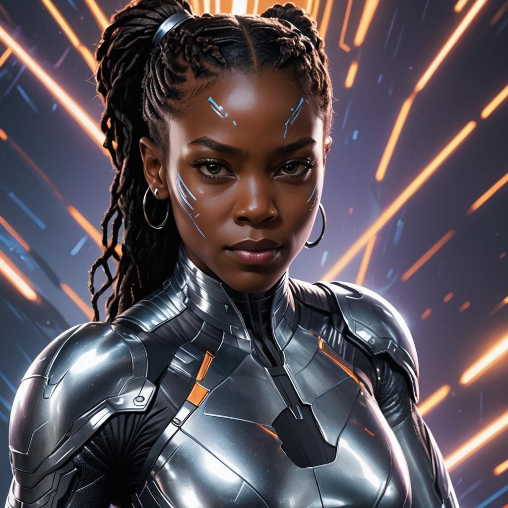 Shuri as Black Panther in Catsuit: Afrofuturistic Concept Ar...
