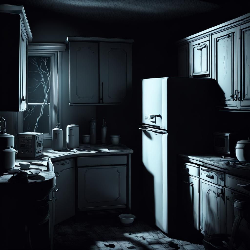 Eerie Kitchen: Spooky Appliances in Digital Art