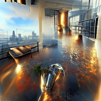 Abstract Liquid Cityscape in Vibrant Colors