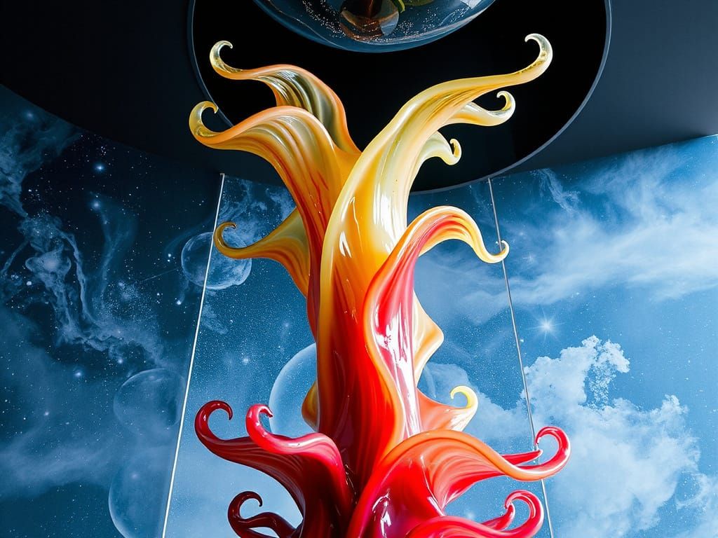 Glass Nebula Sculpture in Cosmic Gallery