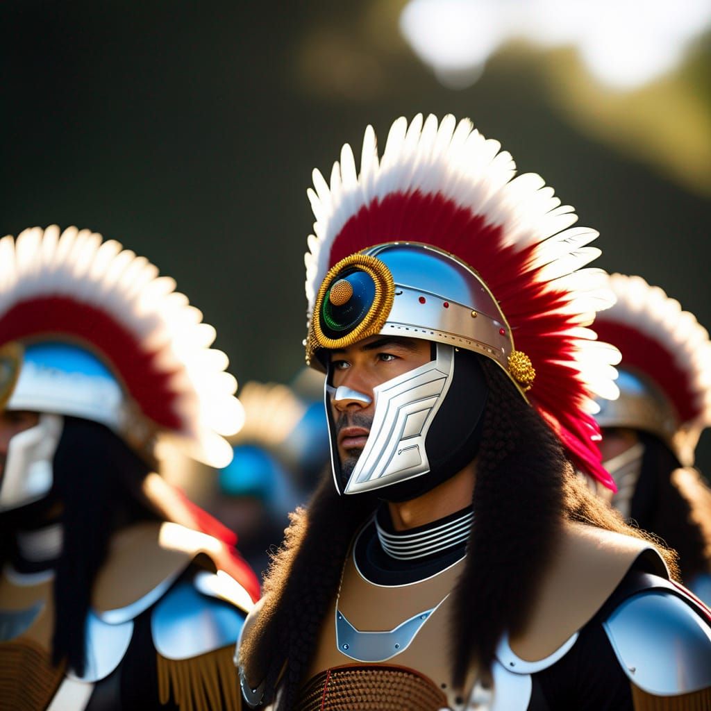 Space Warriors with Feathered Headdress, Professional Photog...