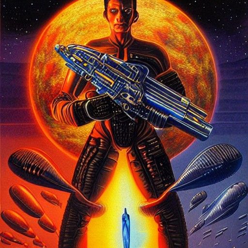 Hyperdetailed Alien Vampire Sci-Fi Movie Poster