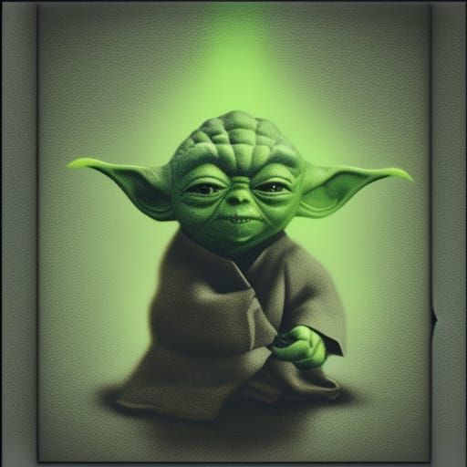 Sad Androgynous Yoda in Hyper-Realistic Fairycore Style