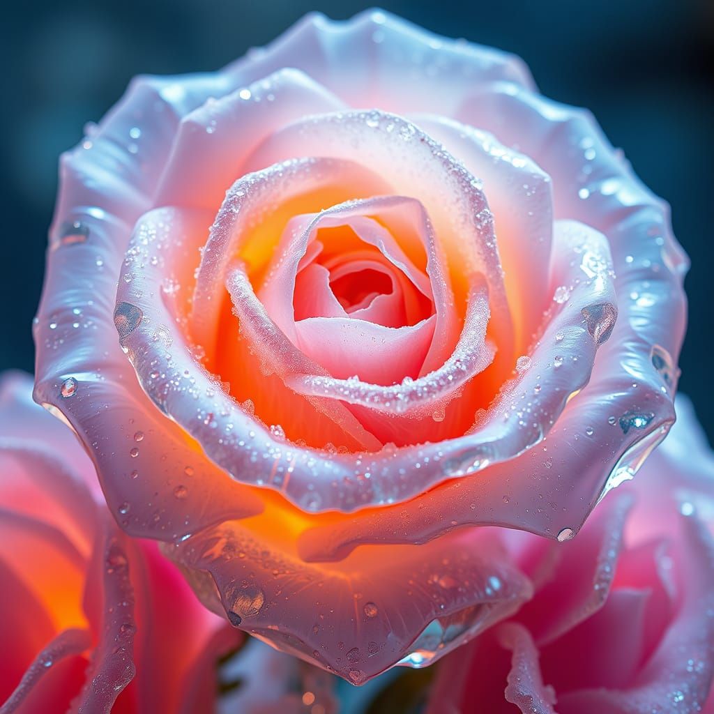 Frozen Floral Masterpiece in Whimsical Art Nouveau Style