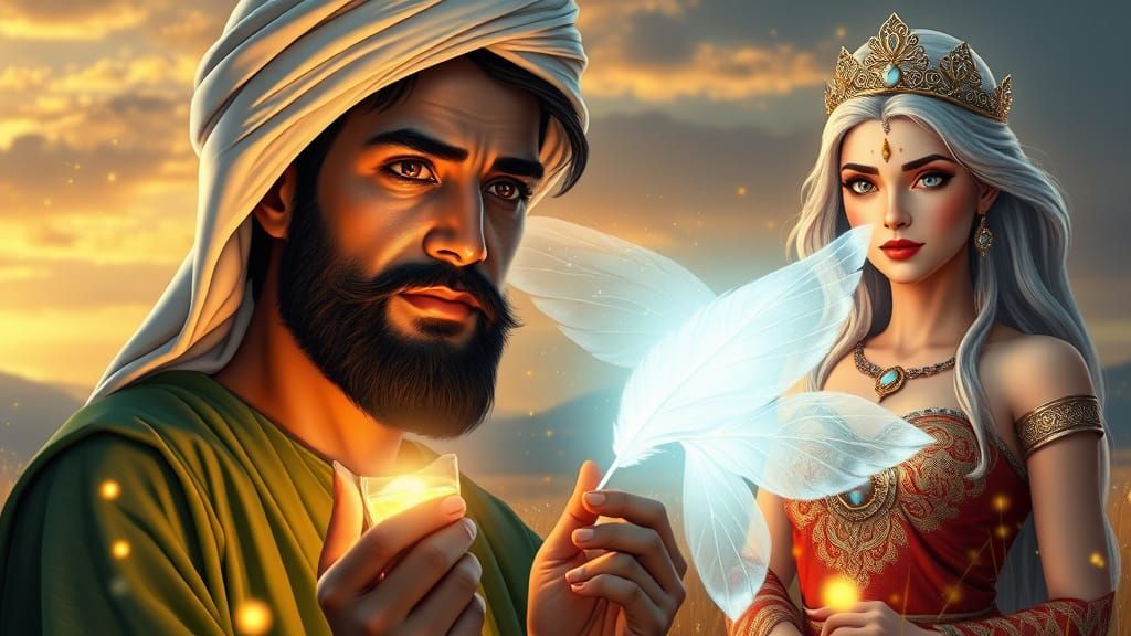 Ancient Style Digital Illustration of Haji Jafar in 4K Ultra...