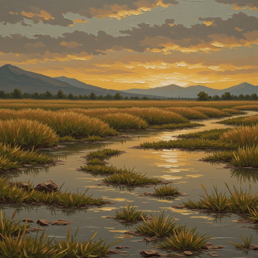 Abstract Impasto Crackle Texture - AI Generated Art