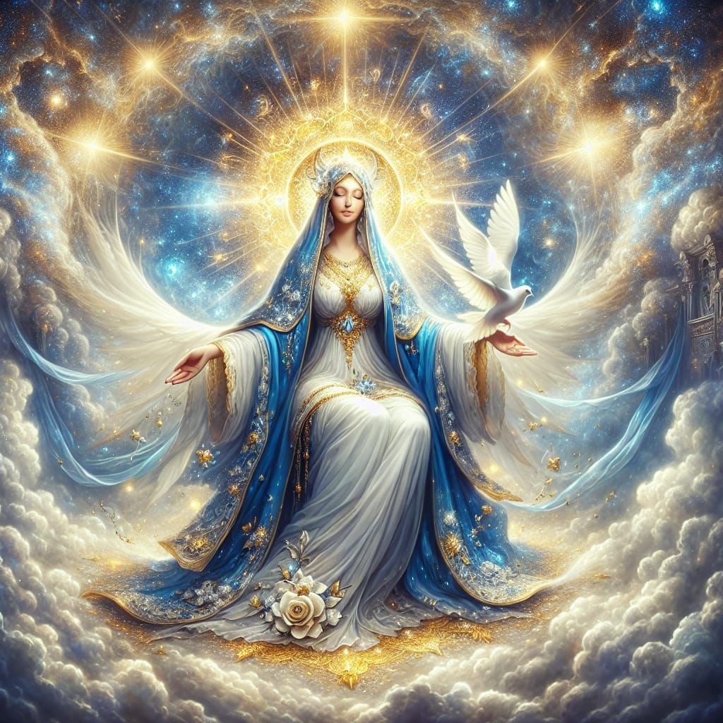 Ethereal Mother: A Celestial Vision of Compassion