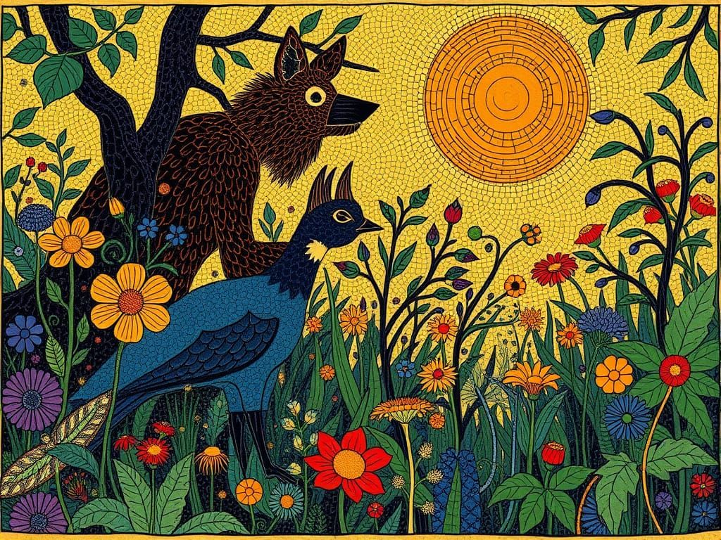 Ethereal Landscape with Wildflowers in Intricate Detail