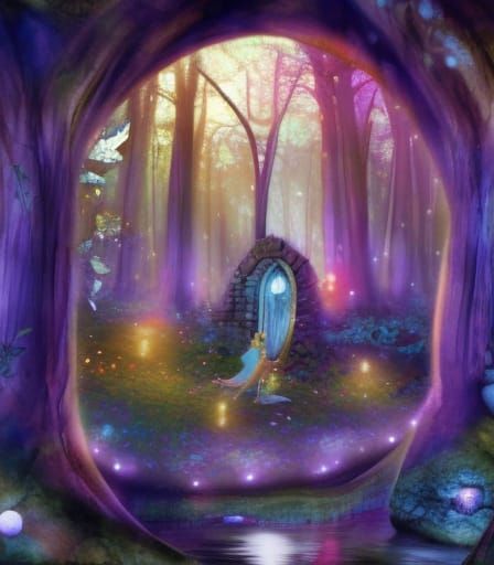 Enchanted Elven City in Magical Forest, Photorealistic