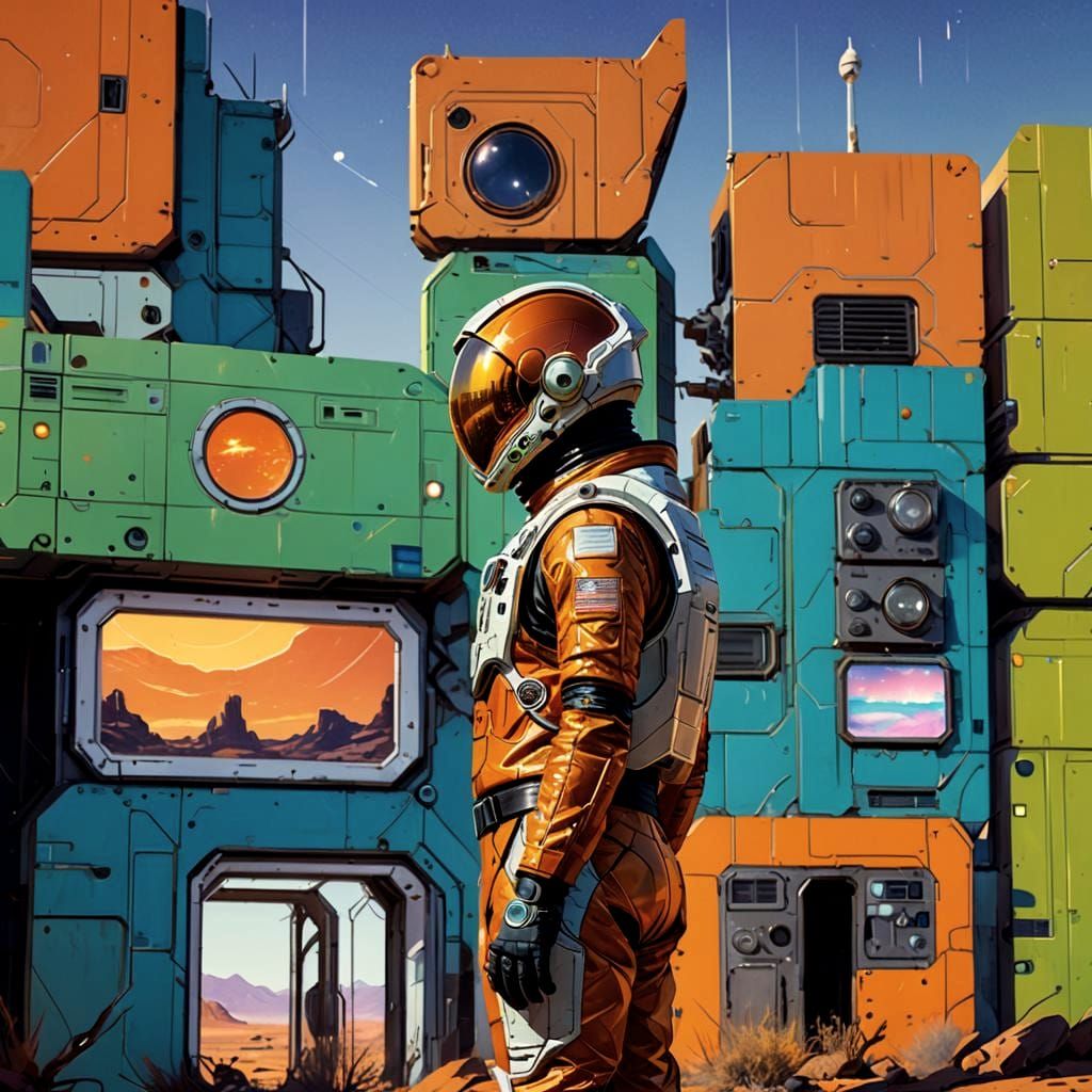 Dystopian Mars Colony Concept Art