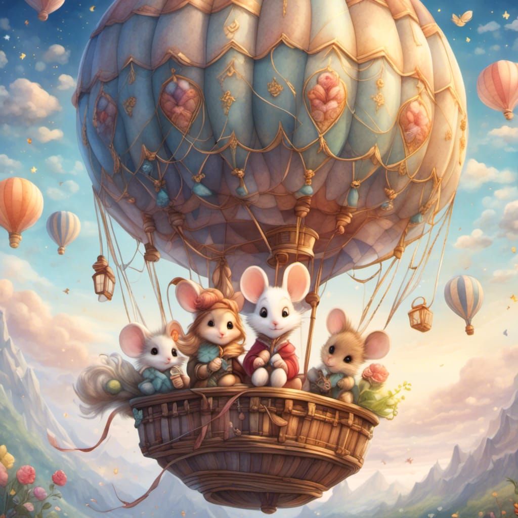 Transparent Hot Air Balloon with Mouse Explorer