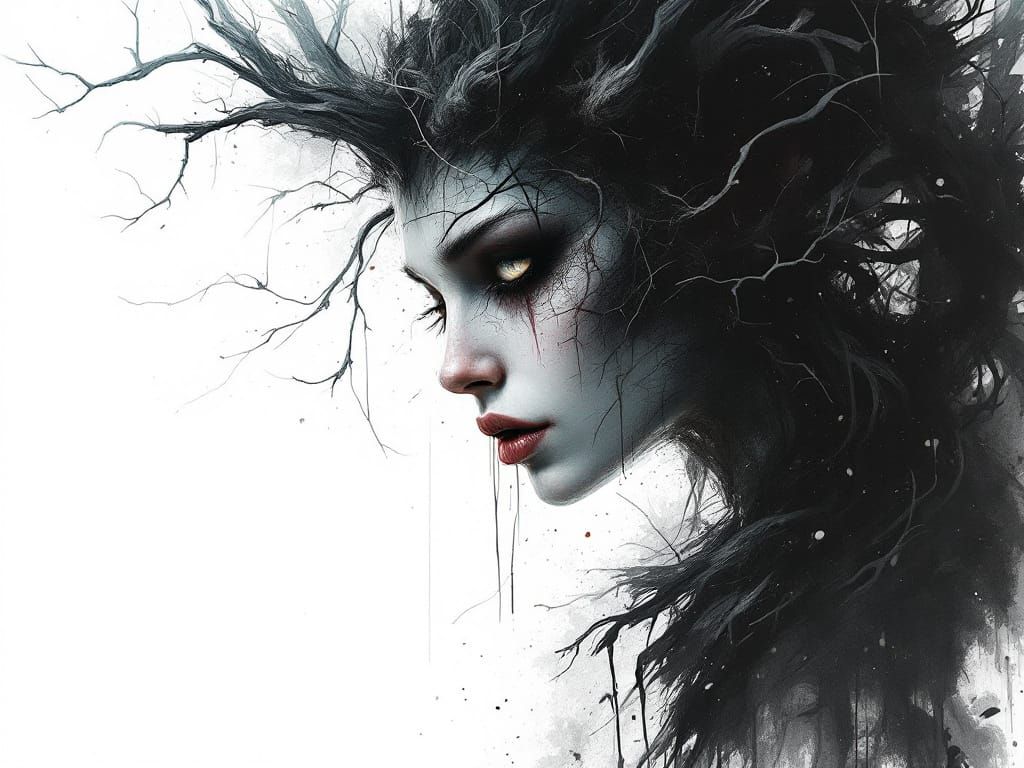 Eldritch Forest Faun Portrait with Wet Brush Technique