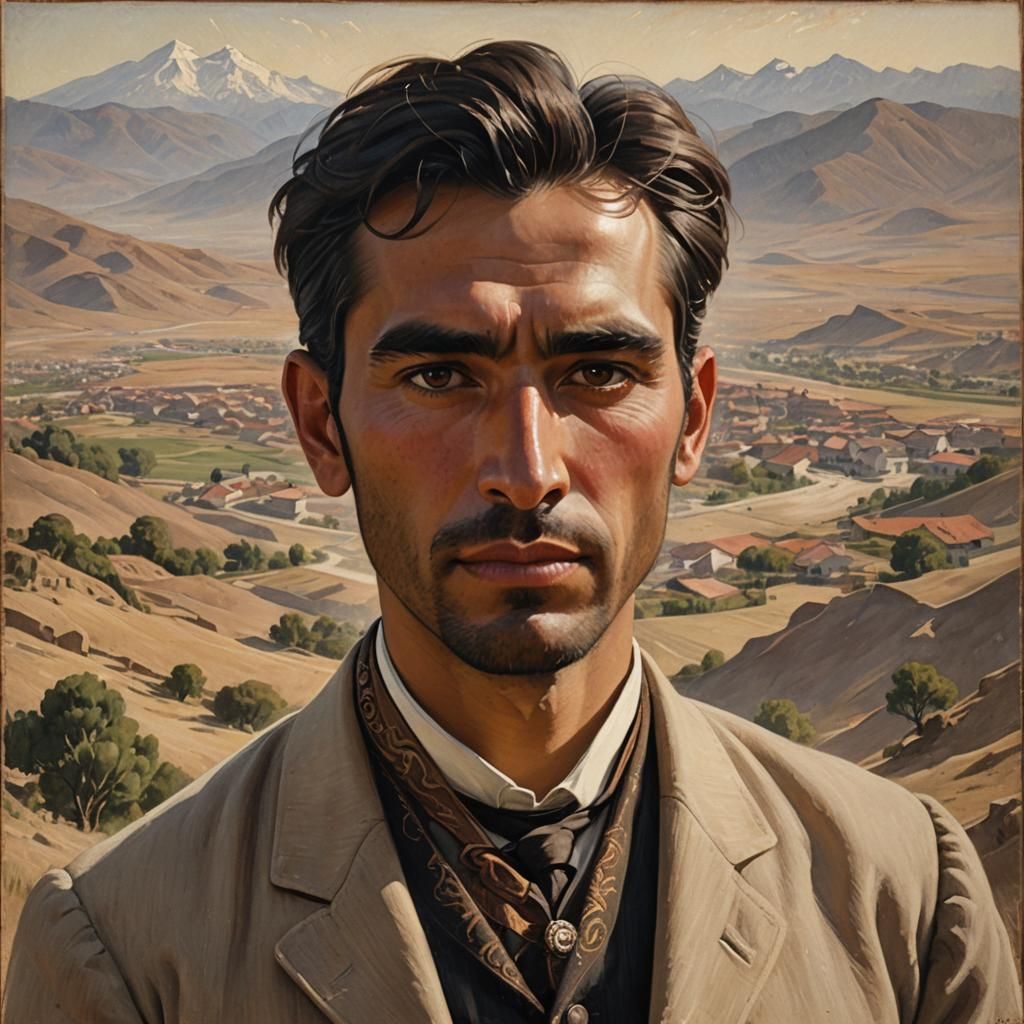 Chilean Man's Portrait in Classical Realism Style