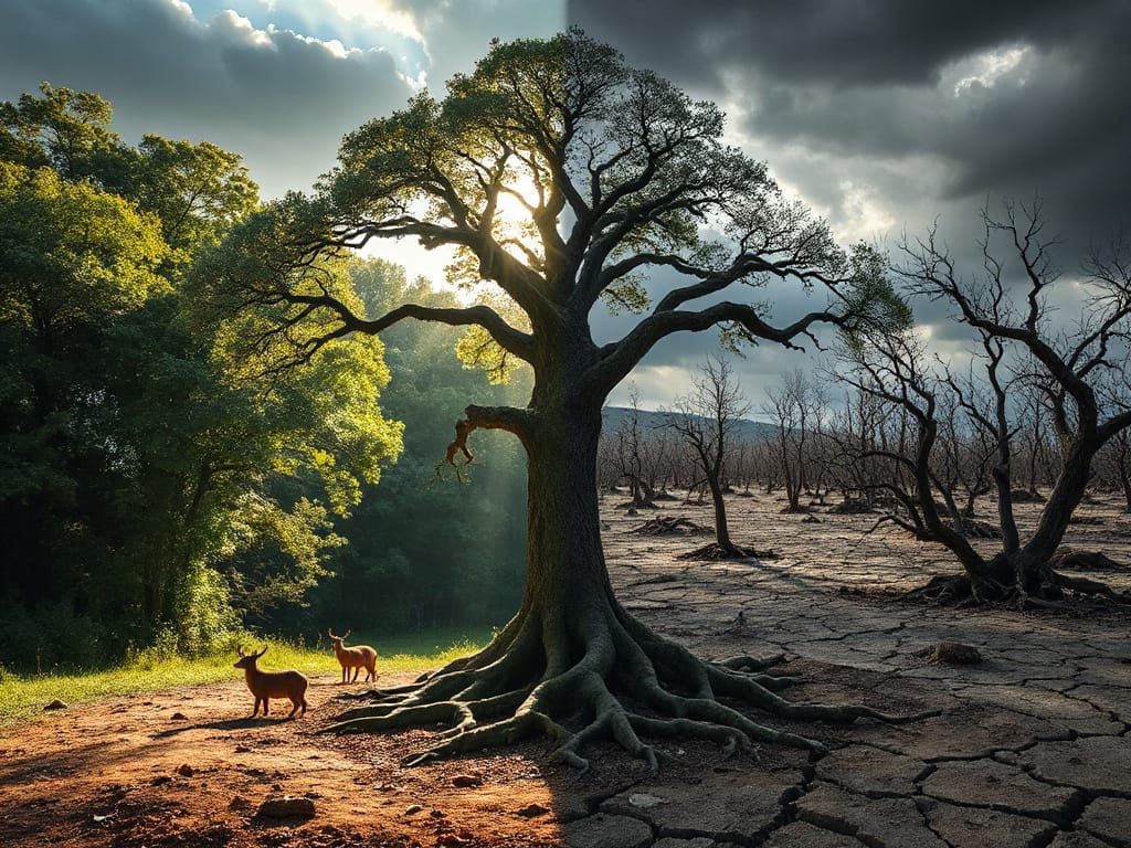 Contrasting Worlds: A Maximalist Fantasy Art Piece