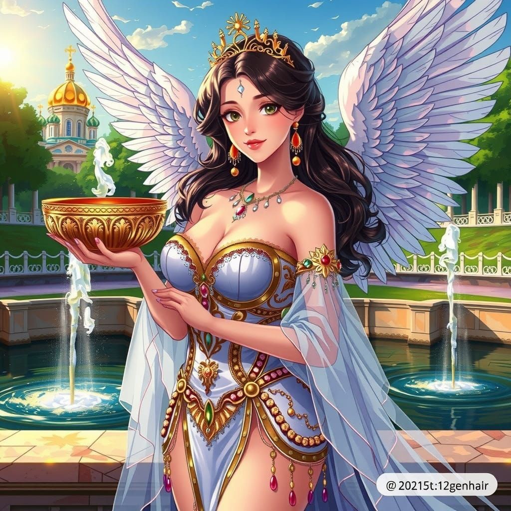 Majestic Empress with Wings at Peterhof Palace