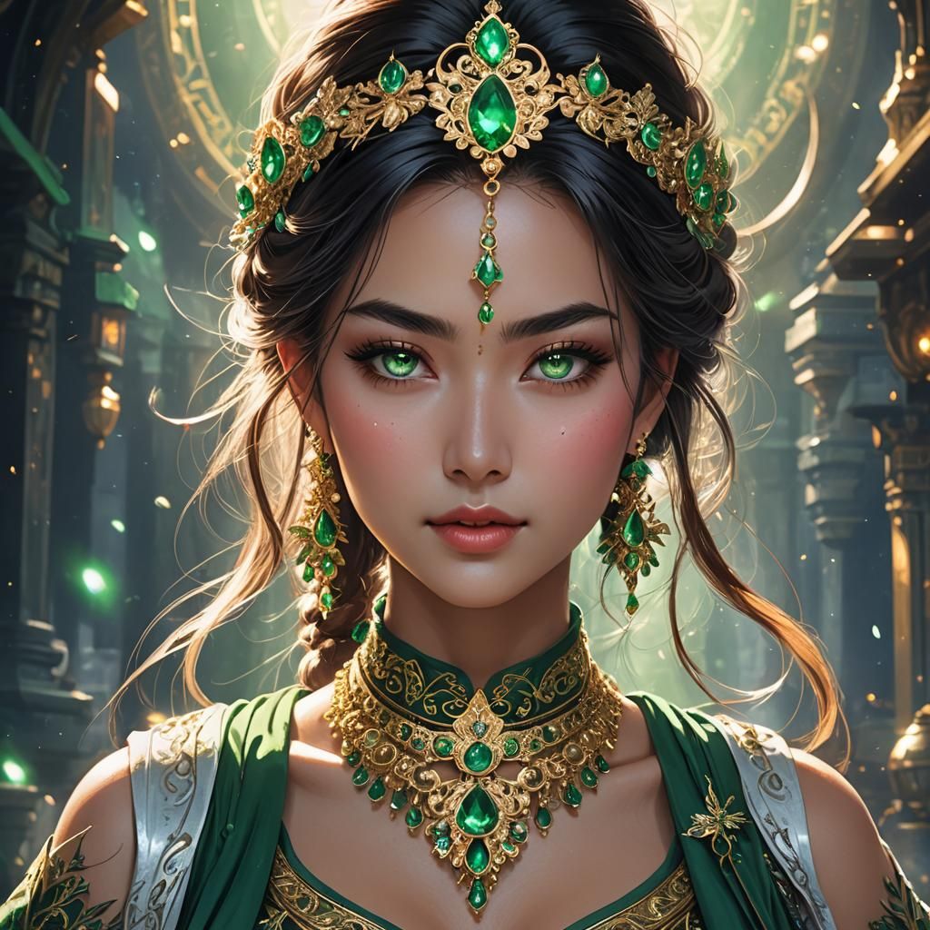 Himalayan Woman in Glass Dress: Anime Art