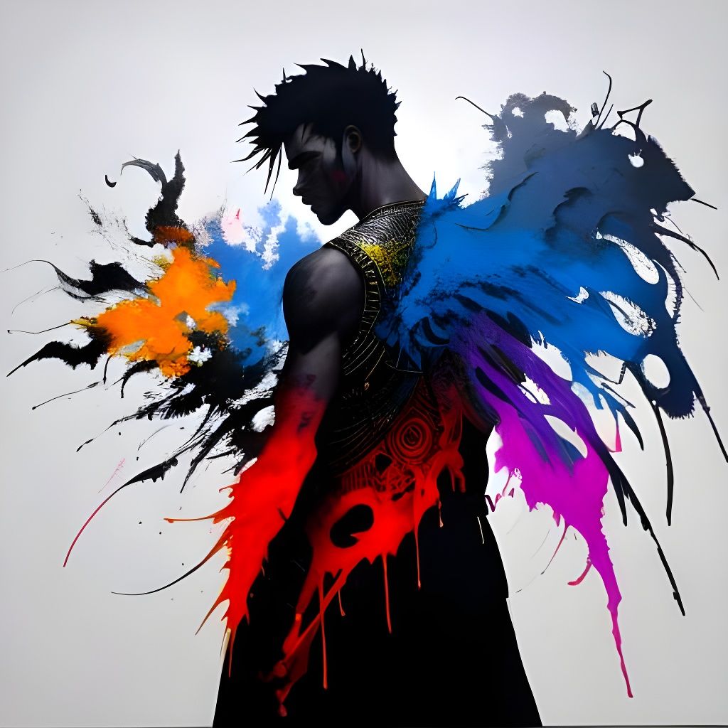 Demonic Figure in Polychromatic Graffiti Art