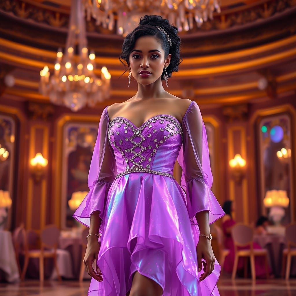 Ethereal Ballroom Beauty in Electric Purple