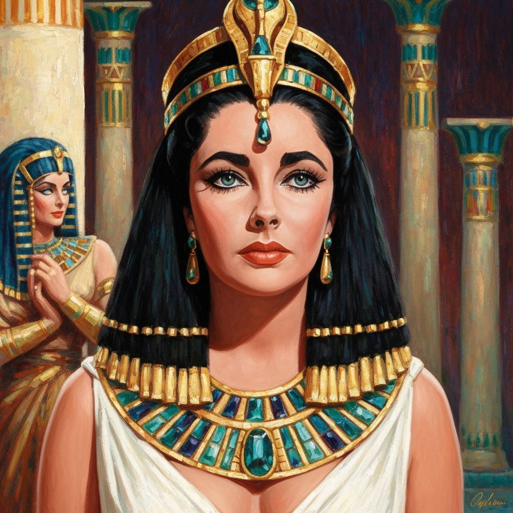 Elizabeth Taylor as Cleopatra in Impressionistic Style