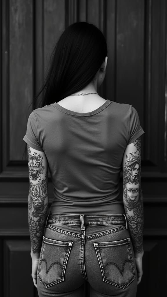 Intricate Tattoo Art in Hyper-Realistic Black and White