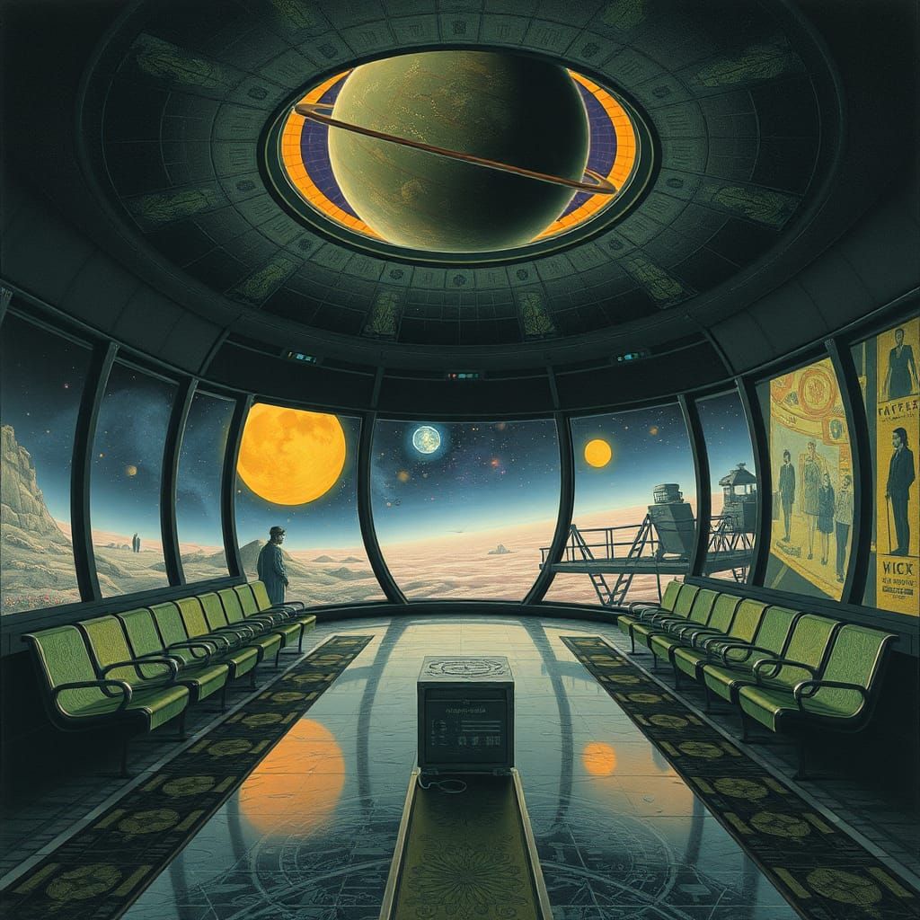 Surreal Interplanetary Transporter Waiting Room