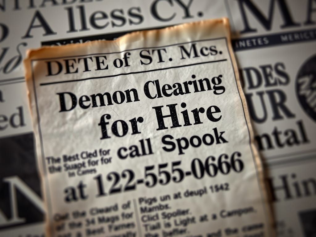 Vintage Demon Clearing Ad: Call Spook